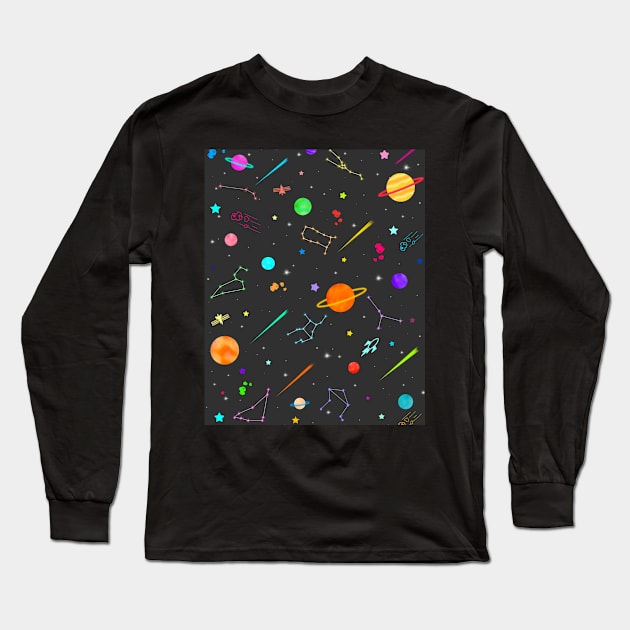 Colorful space Long Sleeve T-Shirt by Morishasha